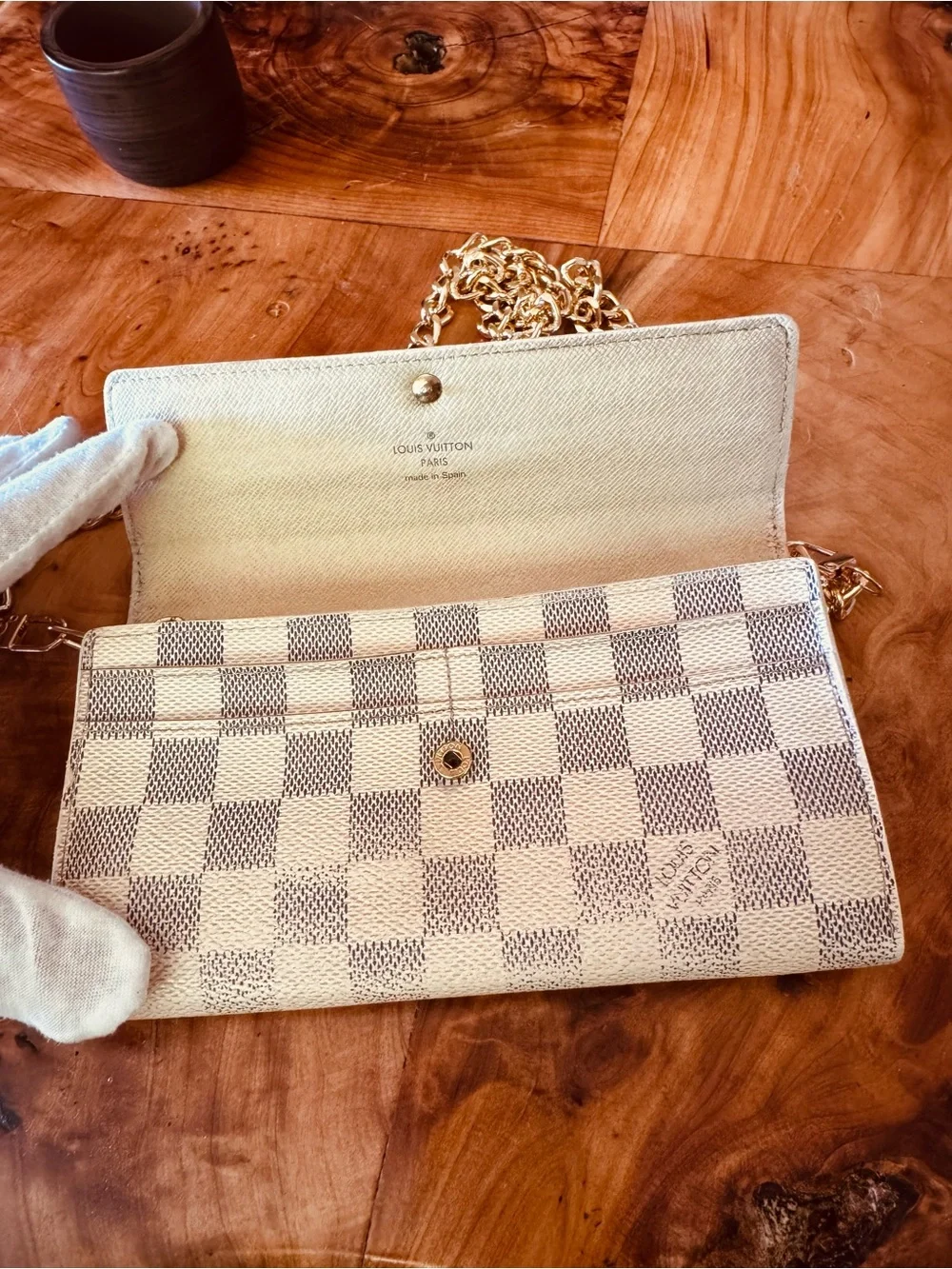 Louis Vuitton DAMIER Sarah wallet converted Crossbody vintage